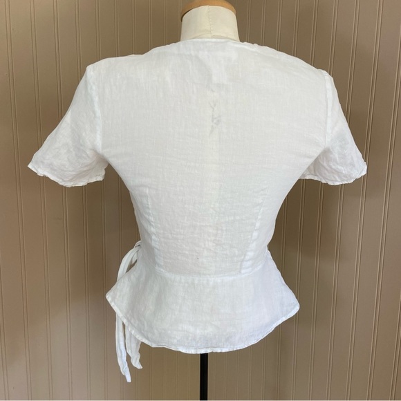 H&M Linen Wrap Top Women’s Size XS - Picture 4 of 10